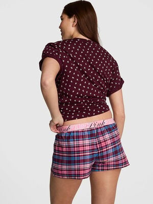 Flannel Boxy Pajama Shorts