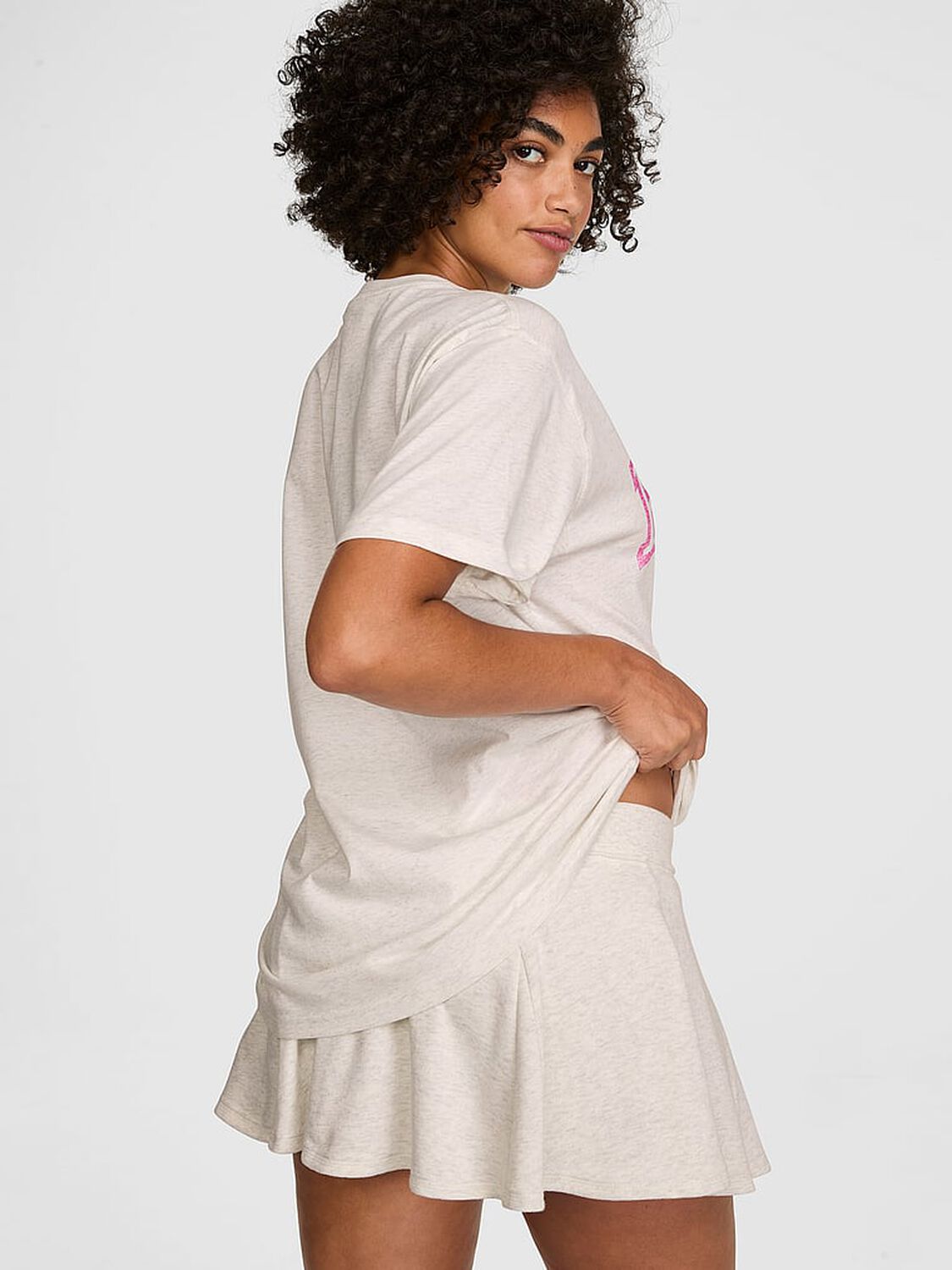 vs Pink Campus Cotton&trade; Tee Snow Heather 2 of 3 