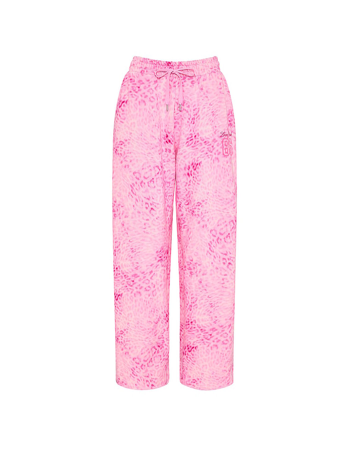 pink Pink Campus Fleece&trade; Wide-Leg Split-Hem Sweatpants Pink Leopard 3 of 3 