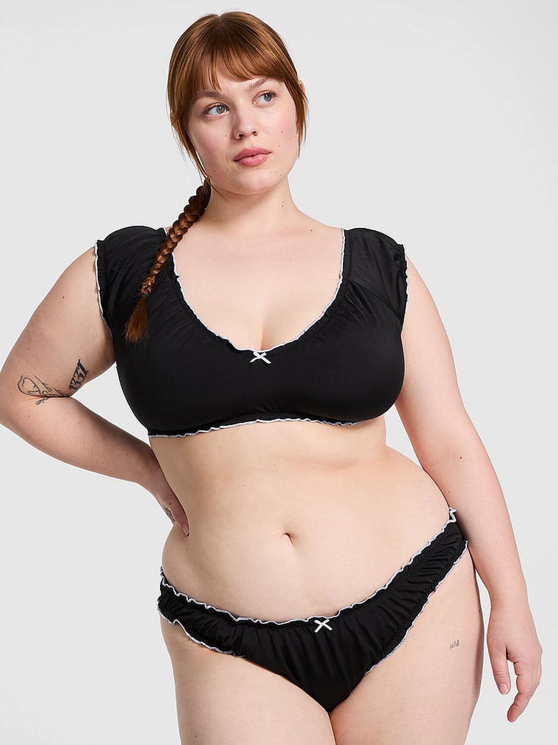 vs Pink By Frankies Bikinis Hudson Cheeky Bikini Bottom Black 2 of 3 