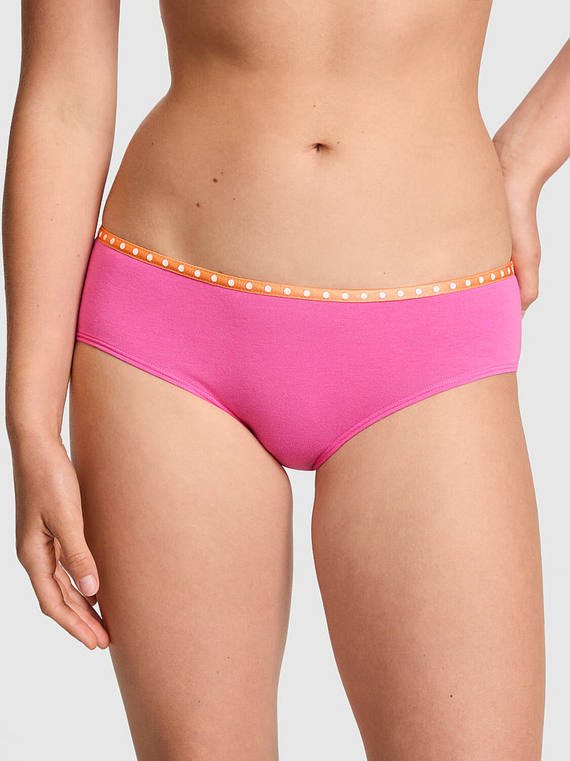 vs Pink Logo Cotton Hiphugger Panty Sizzling Strawberry 1 of 3 