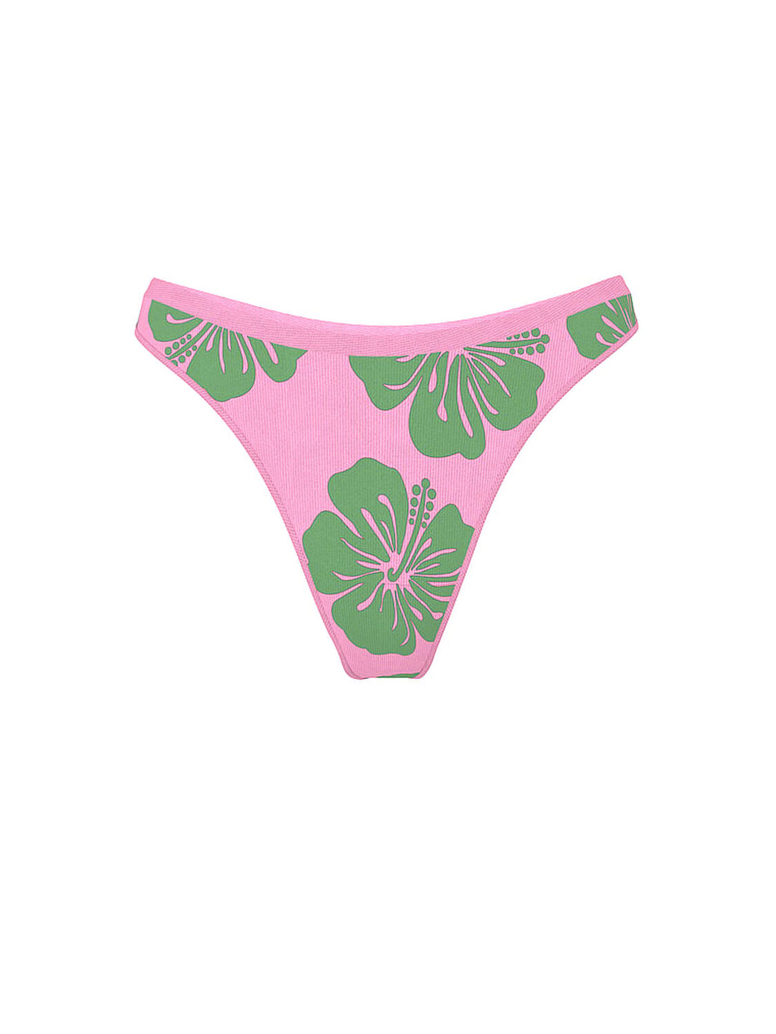 vs Pink Seamless High-Leg Thong Panty Pink Lollipop Hibiscus Print�� 3 of 3 