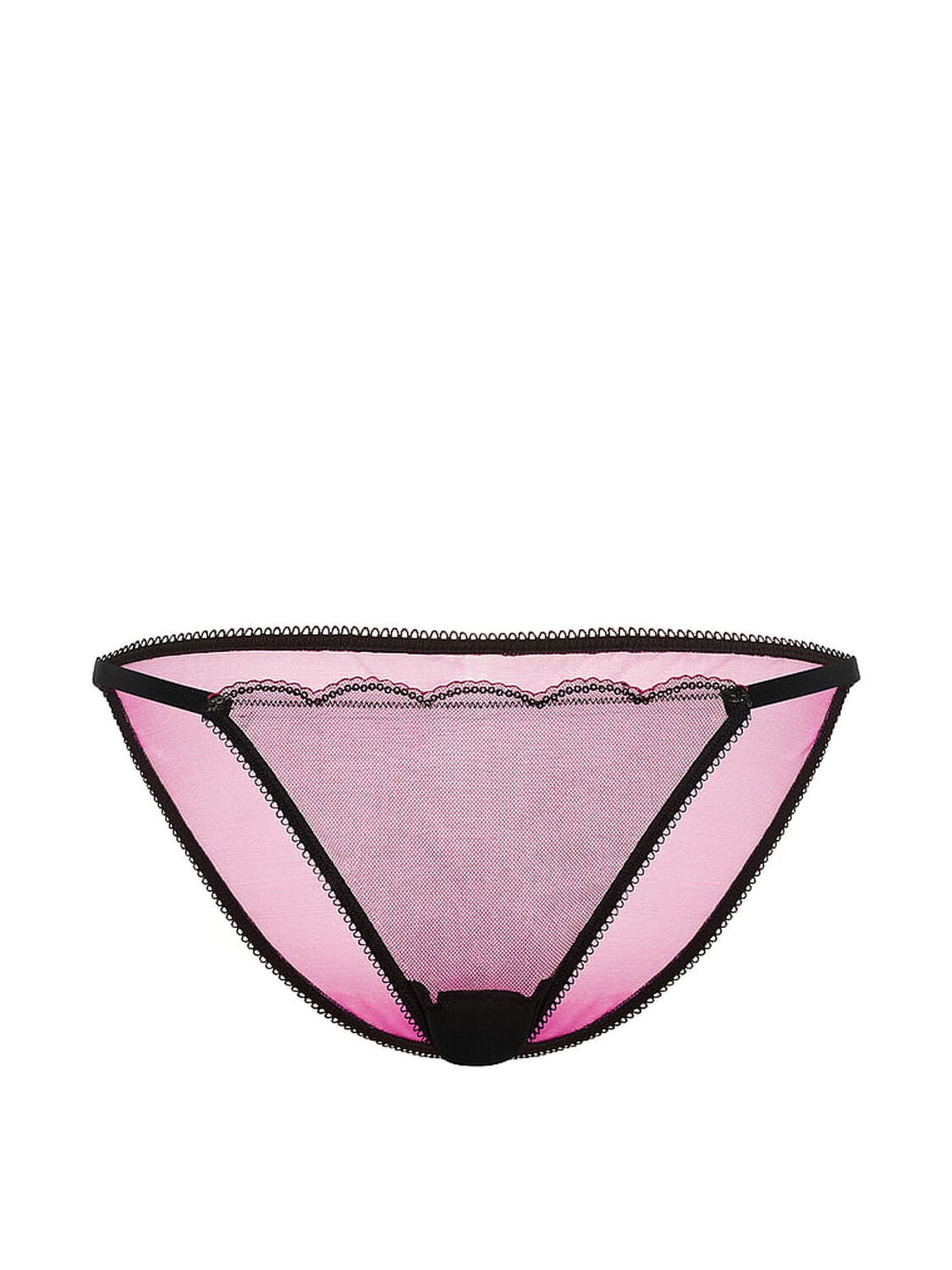 vs Pink PINK Wink&trade; String Bikini Panty Black And Pink Mesh 3 of 3 