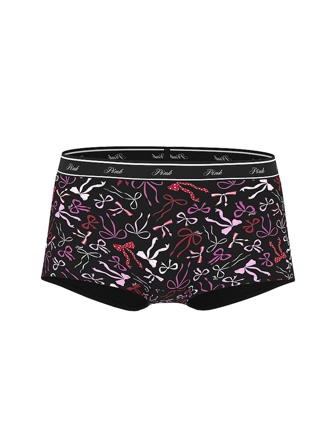 vs Pink Logo Cotton Boyshort Panty Black Bow Print 3 of 3 