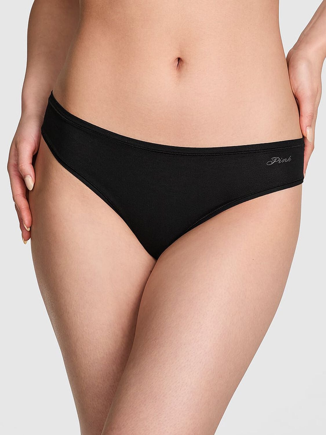 pink Pink Cotton Cheeky Panty Pure Black 1 of 3 