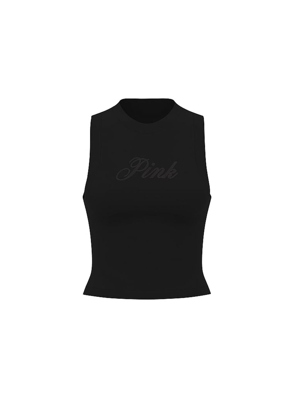 vs Pink Soft Seamless High-Neck Cropped Tank Logo Pure Black 3 of 3 