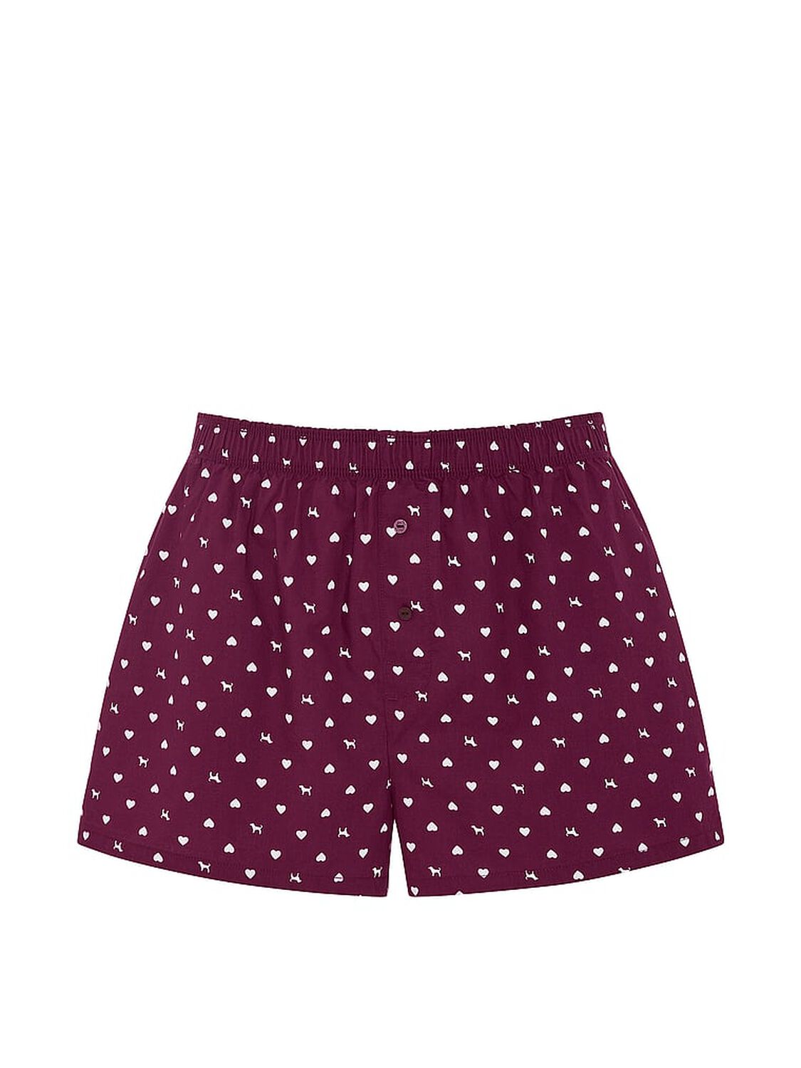 vs Pink Cotton Boxy Boyfriend Pajama Shorts Wild Rose & Blue Dogs 3 of 4 