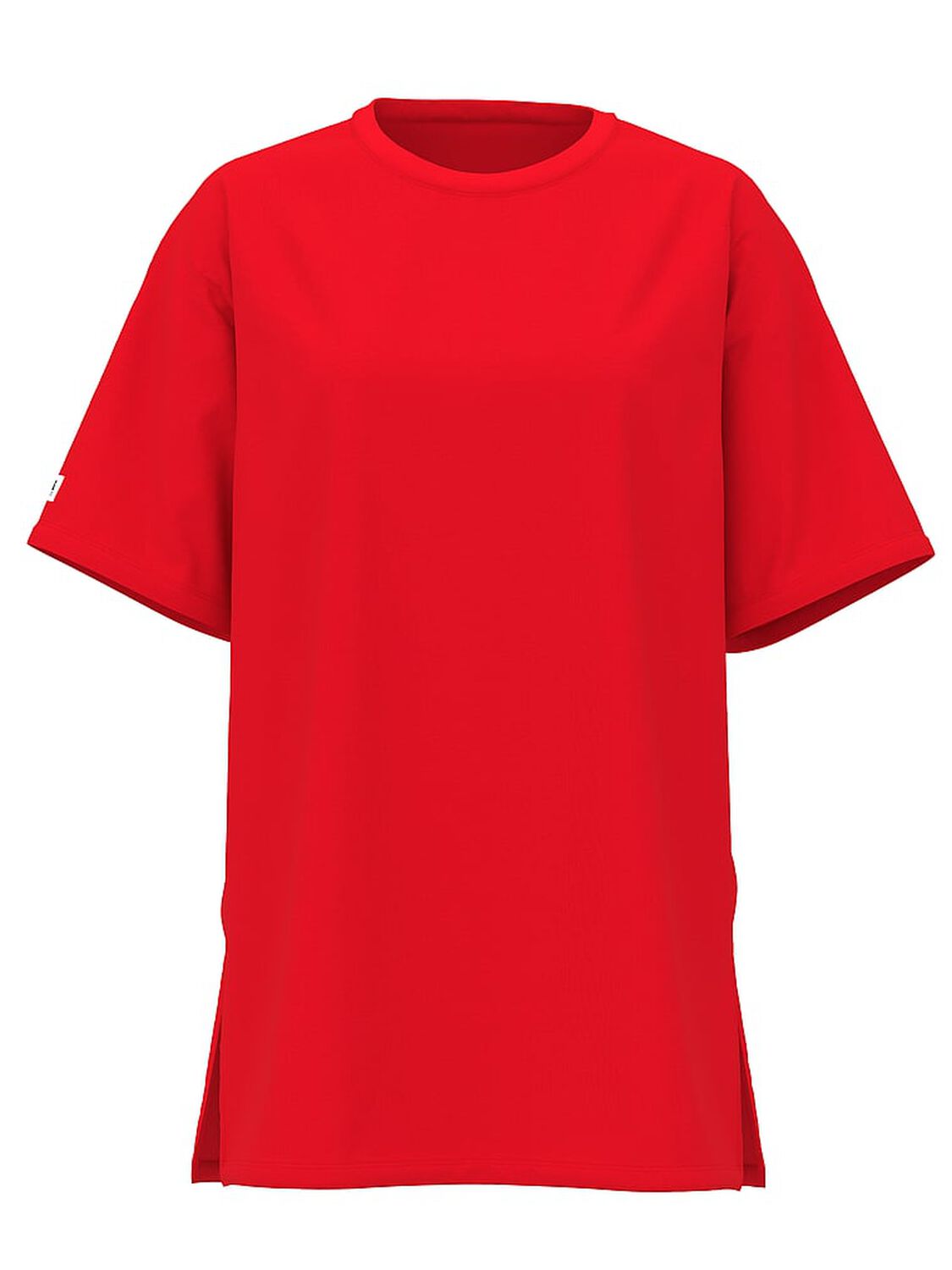 vs Pink Cotton Oversized Side-Slit Sleepshirt Bright Vermillion 3 of 3 