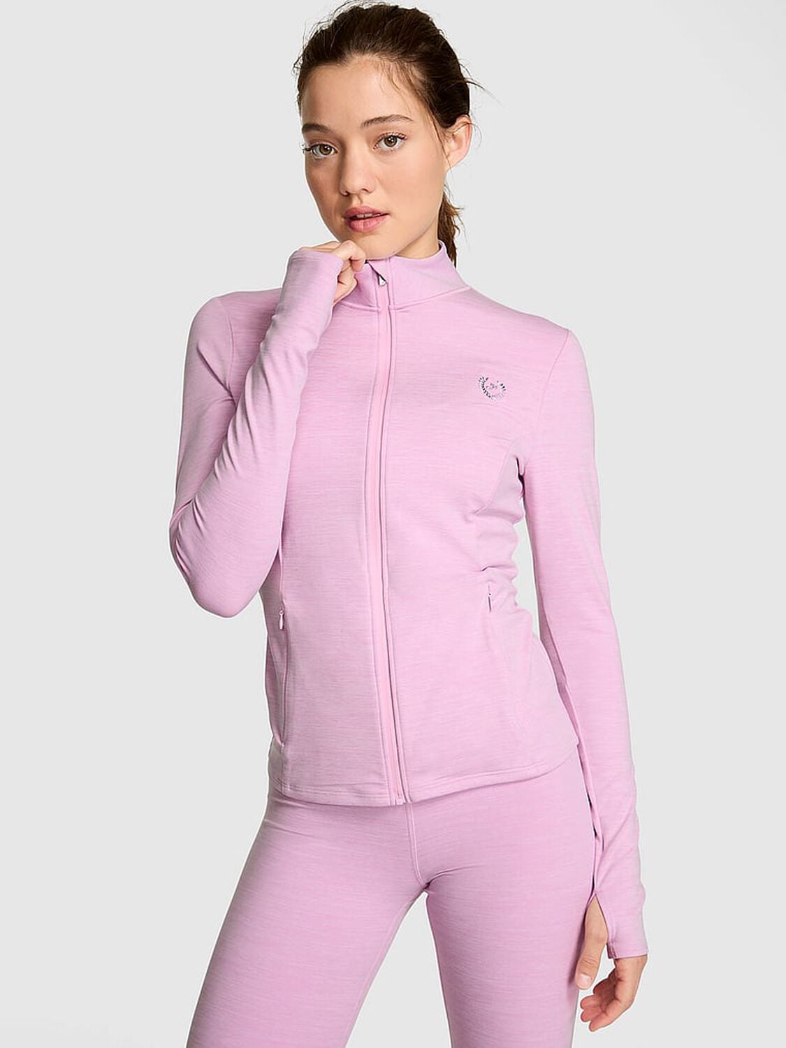 pink Pink Relay Full-Zip Jacket Hushed Lilac Marl 1 of 4 