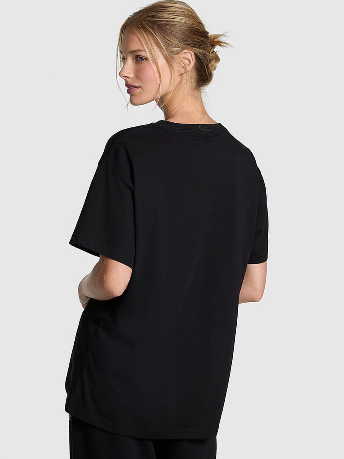 vs Pink Campus Cotton Tee Pure Black Santas Fav 2 of 2 