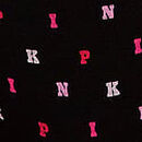 Logo Cotton Shine High-Leg Thong Panty, Black Block P I N K Print, swatch