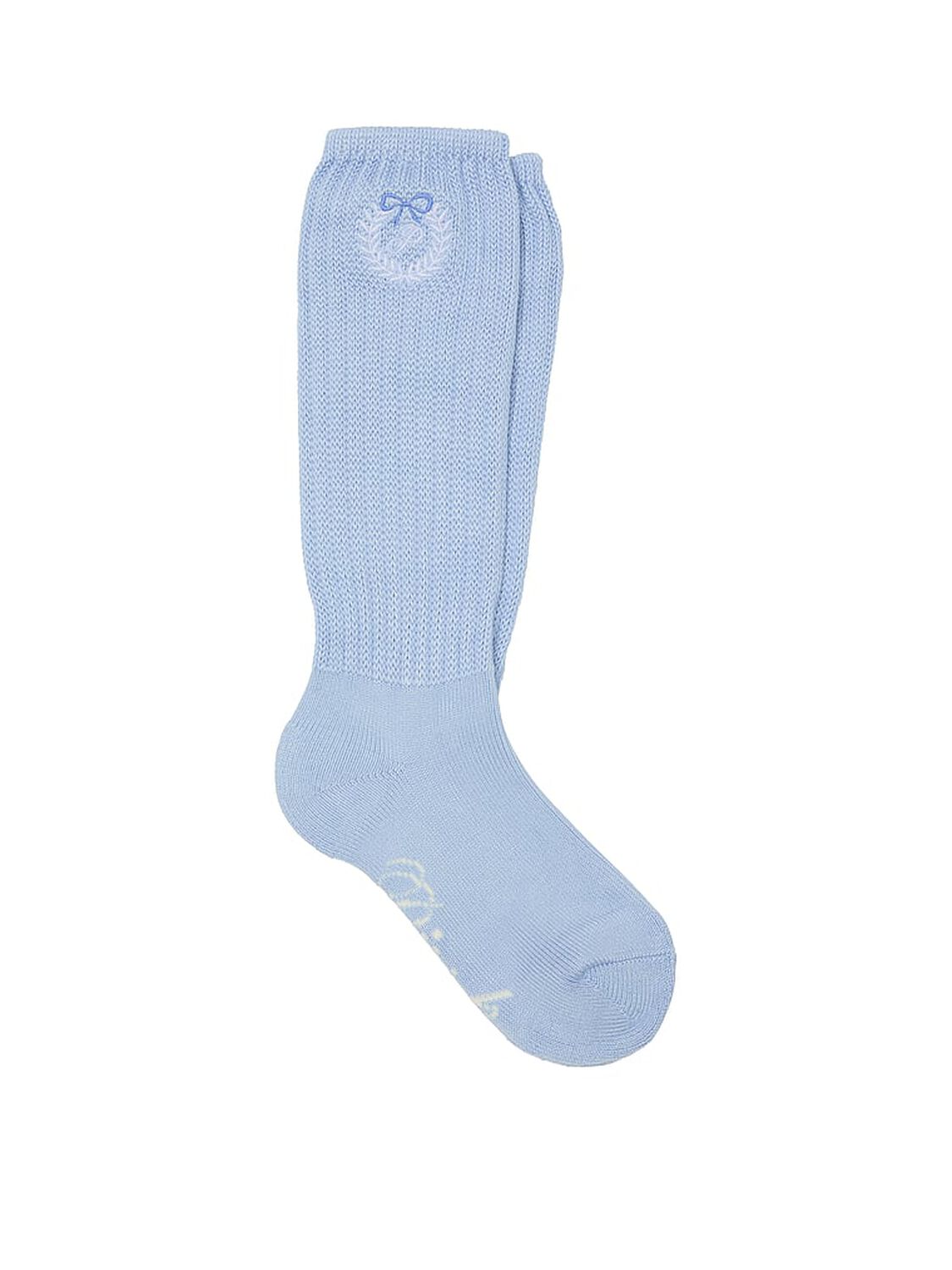 vs Pink Ribbed Slouch Socks Icy Blue With Wreath Laurel 1 of 2 