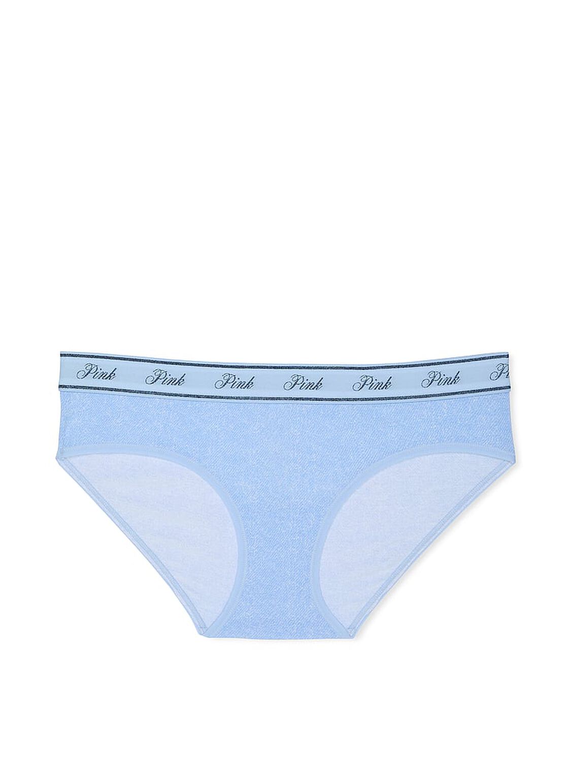 vs Pink Logo Cotton Hiphugger Panty Light Blue Denim Wash 3 of 3 