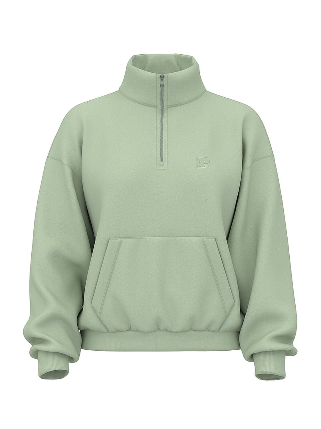 vs Pink Ivy Fleece Quarter-Zip Sweatshirt Green Garden 2 of 3 