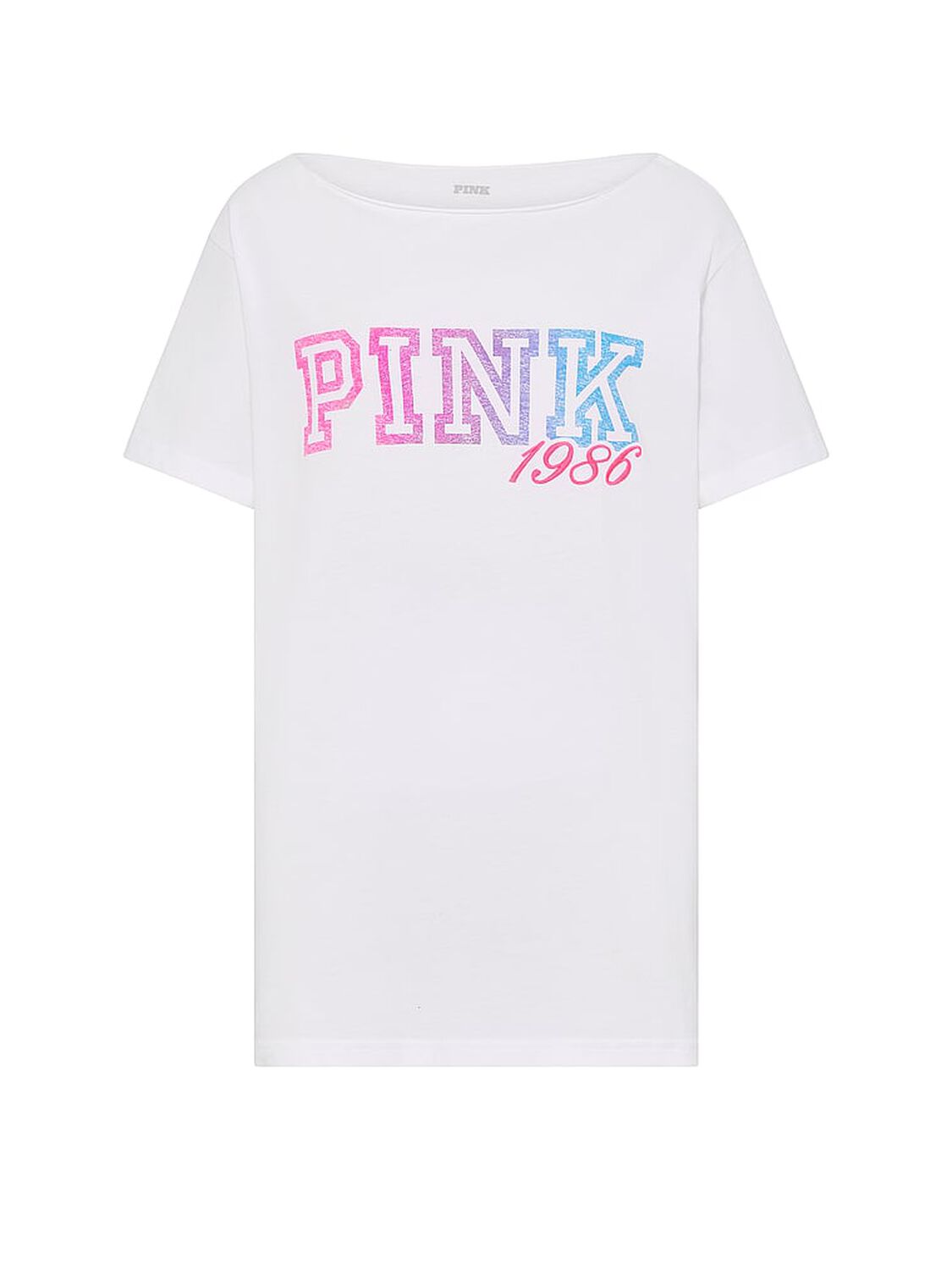 pink Pink Campus Cotton&trade; Off-The-Shoulder Tee White 3 of 3 