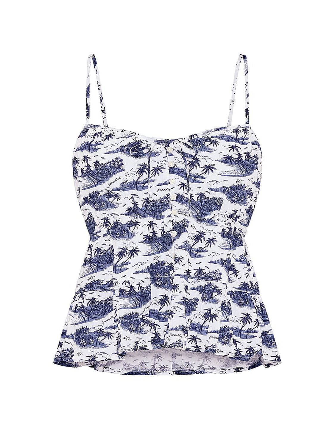 vs Pink Flirt Alert Tiered Cami Noir Navy Toile 3 of 3 