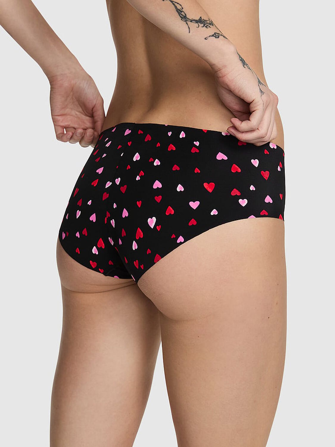 vs Pink No-Show Hiphugger Panty Black Heart 2 of 4 