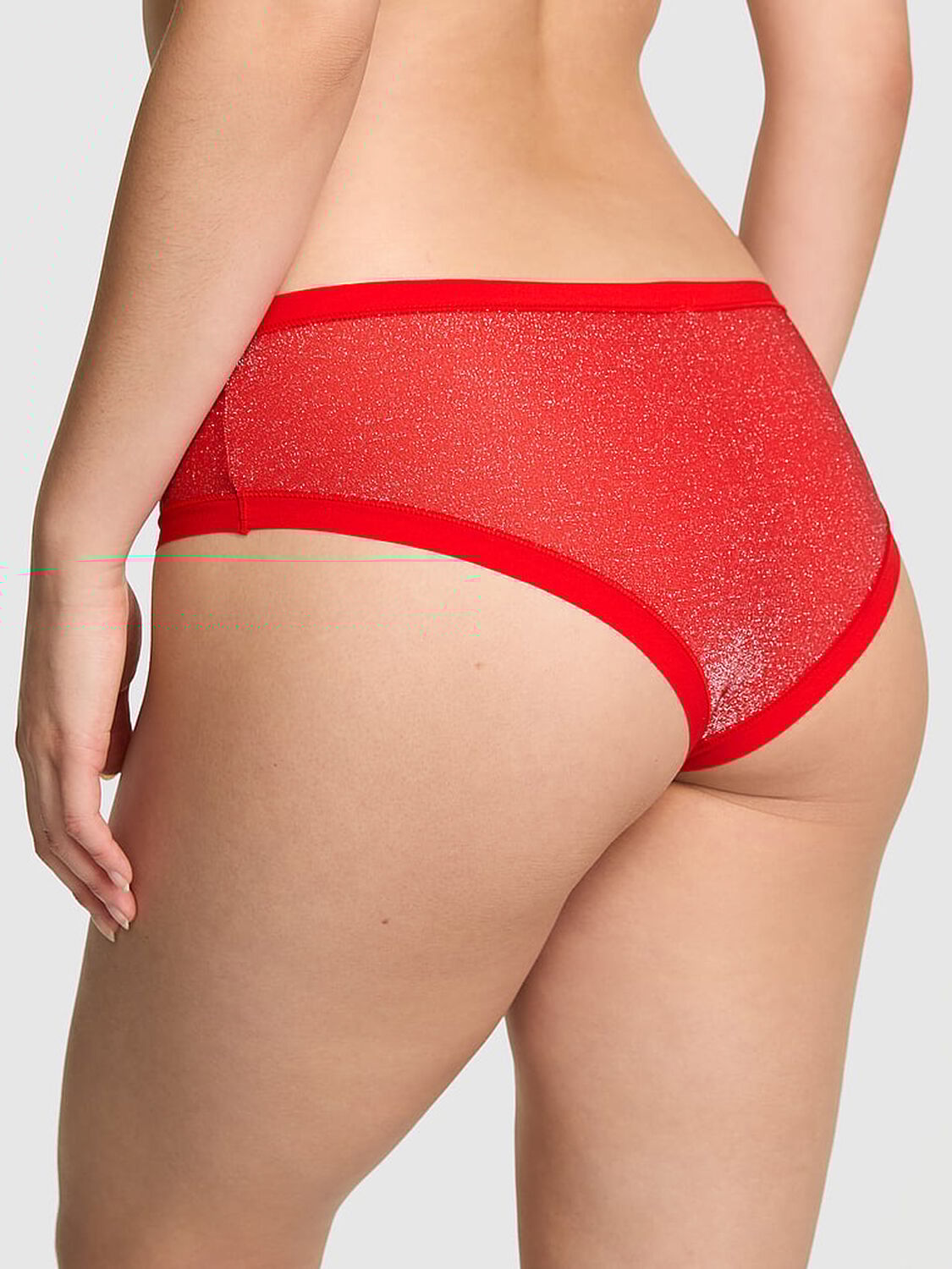 vs Pink No-Show Cheeky Panty Bright Vermillion 2 of 2 
