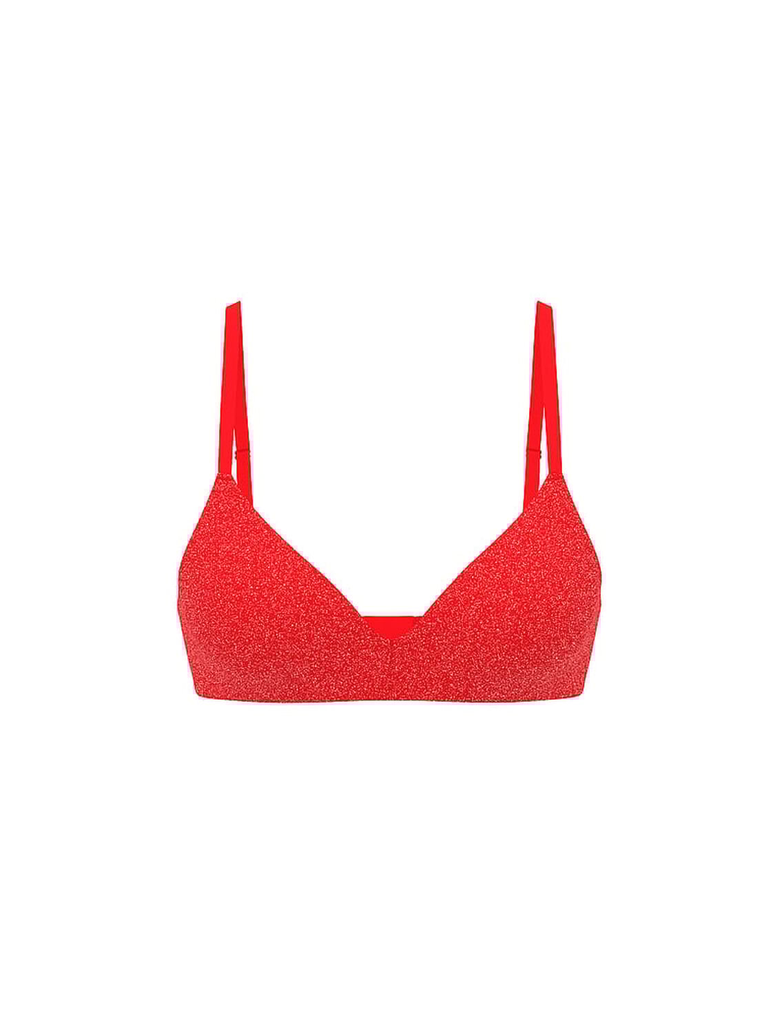 vs Pink Wear Everywhere Wear Everywhere Push-Up Wireless Bra Bright Vermillion 3 of 3 