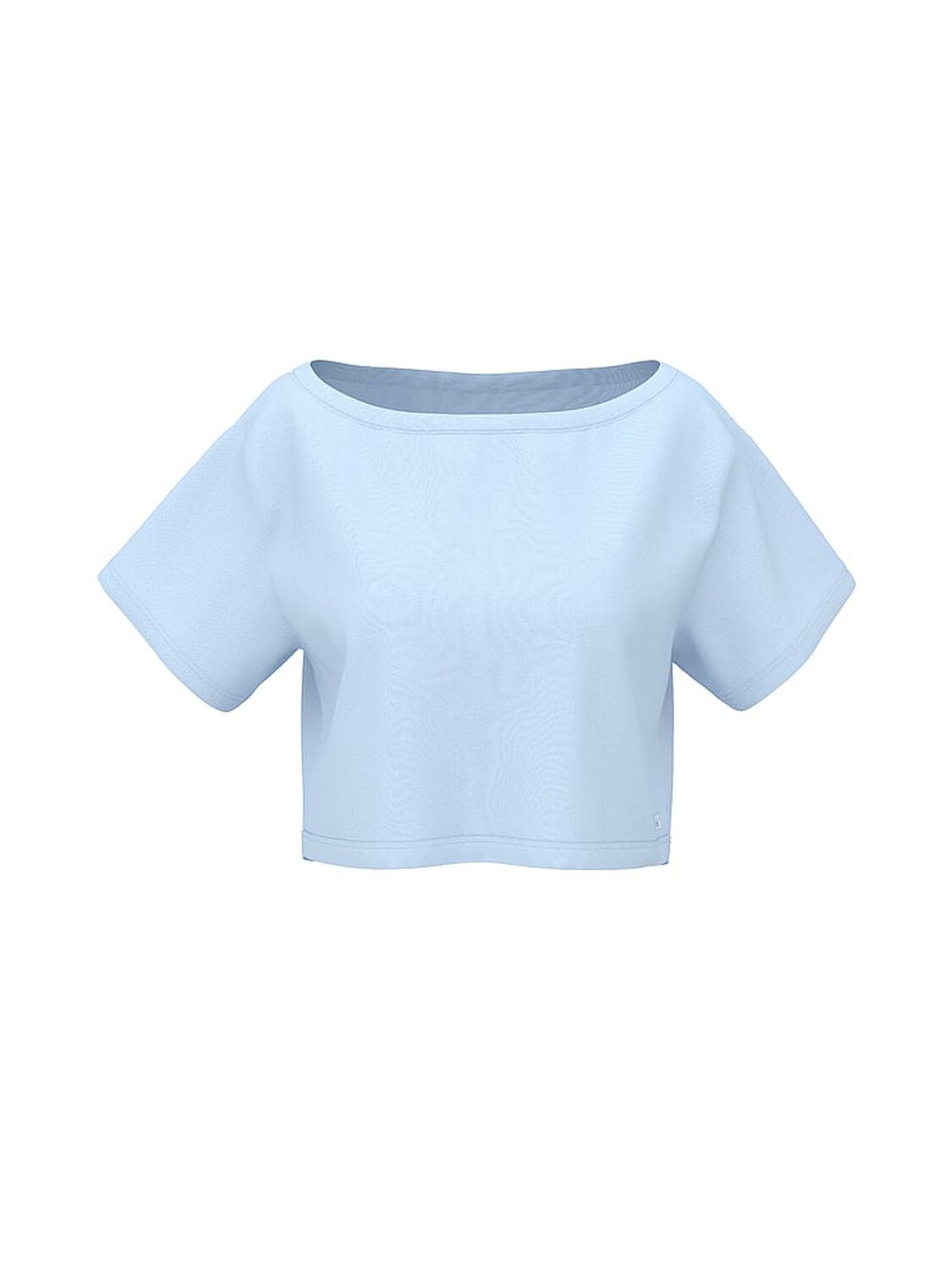 pink Pink Slouchy Cropped Sleepshirt Icy Blue 3 of 3 