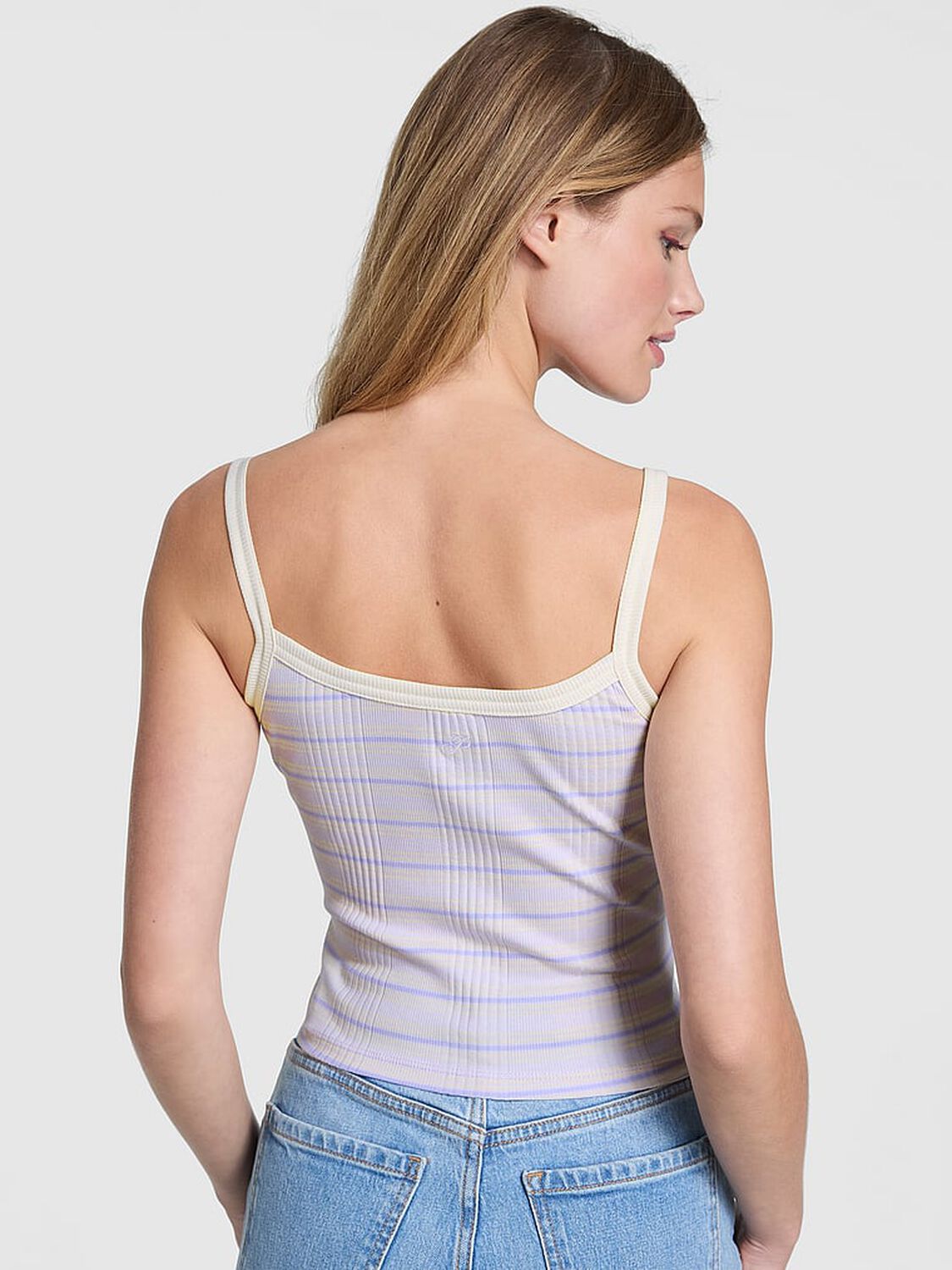 vs Pink Multi Rib Cami Purple Whisper Stripe 2 of 2 