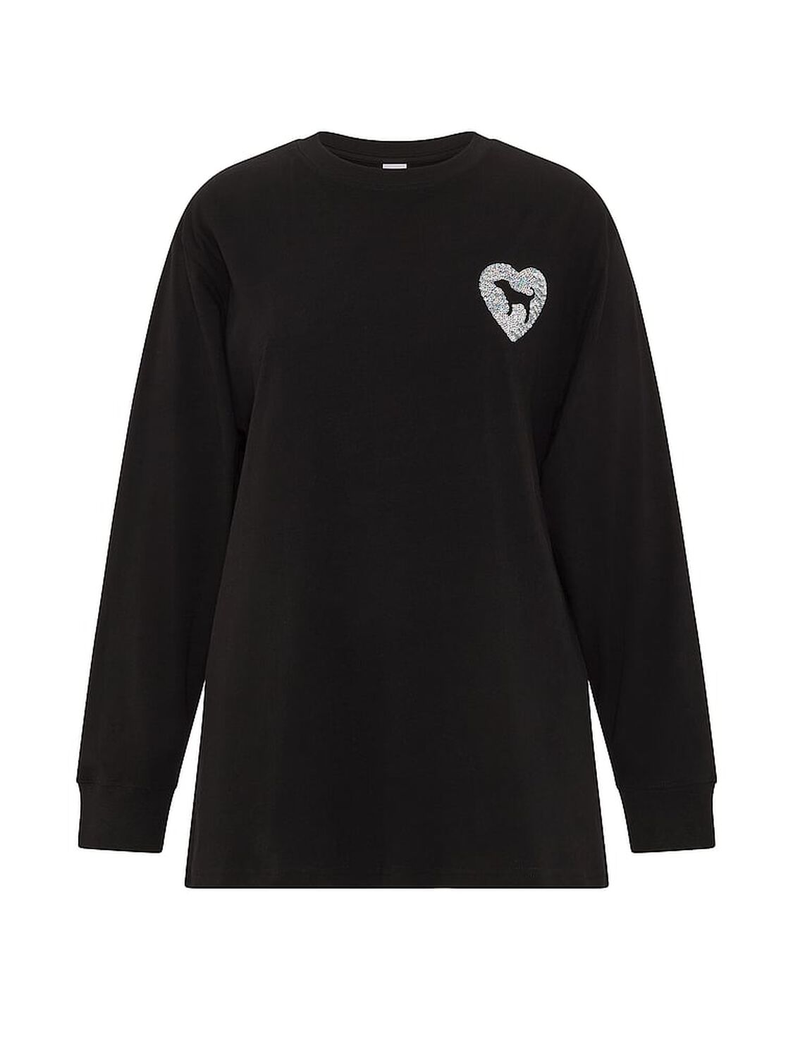 vs Pink Campus Cotton Bling Long-Sleeve Tee Black 3 of 3 