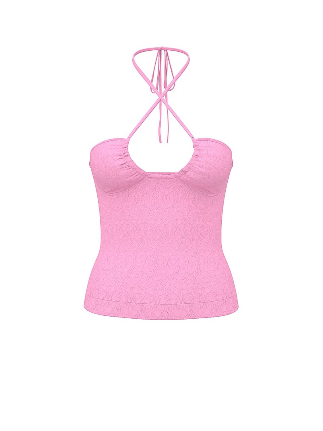 vs Pink Floral Jacquard Halter Top Pink Lollipop 3 of 3 