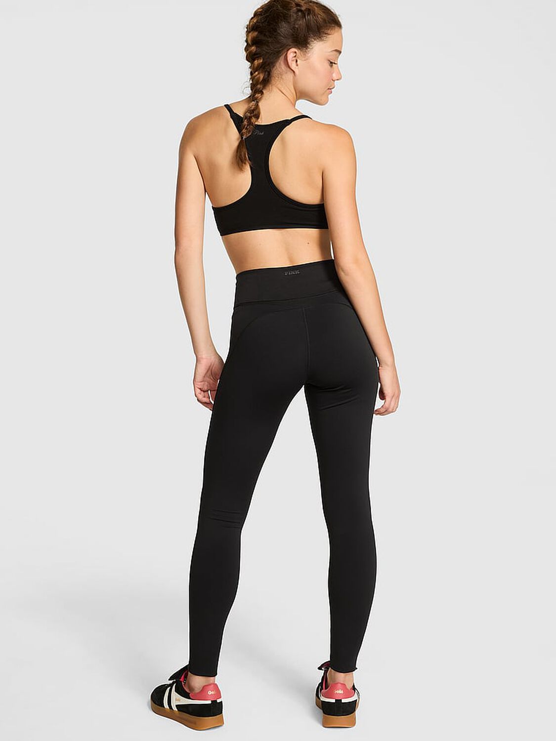 vs Pink Relay Lace-Up Leggings Pure Black 2 of 2 