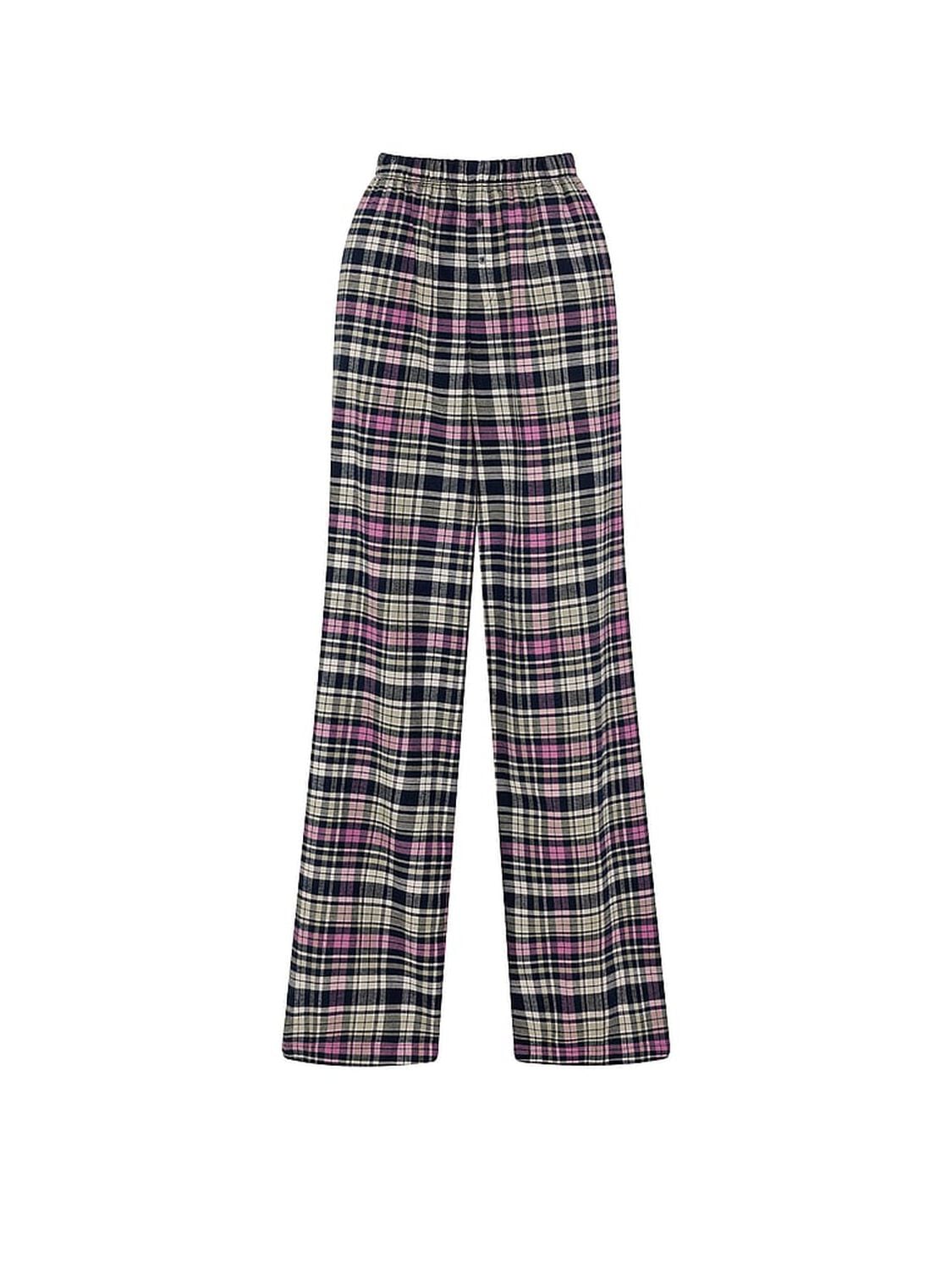 vs Pink 100% Cotton Favorite Flannel Pajama Pants Woodland Green Plaid 3 of 4 