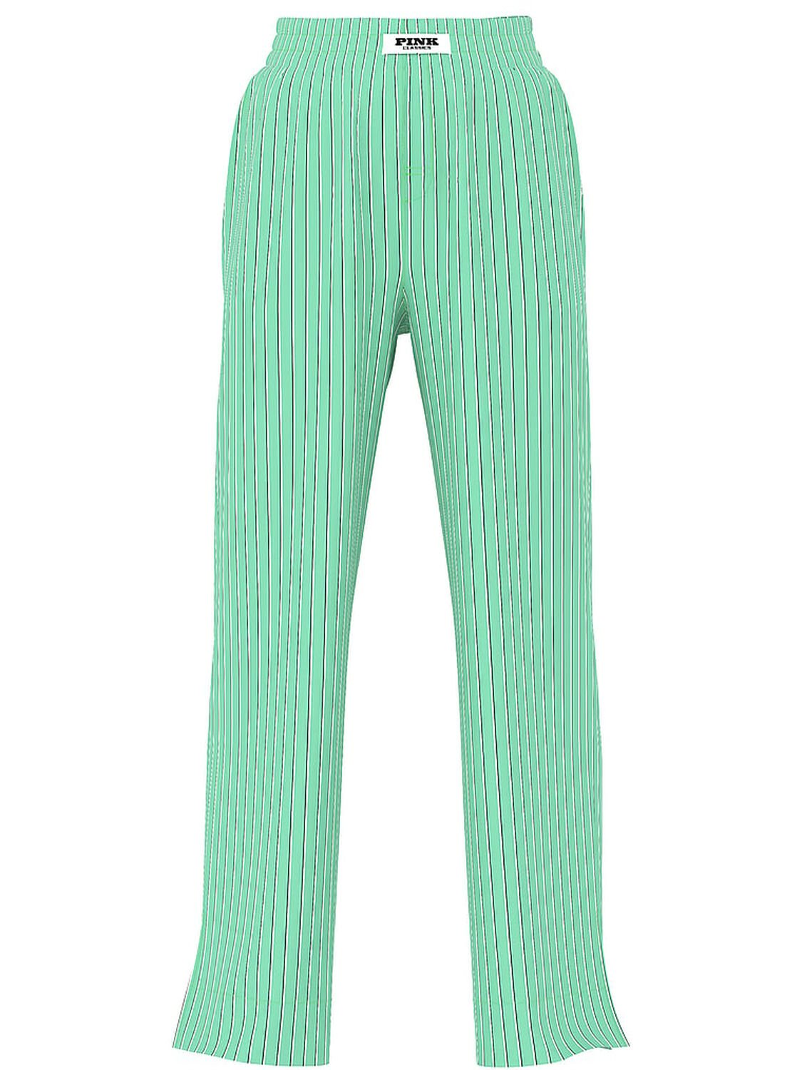 vs Pink Boyfriend Boxer Pajama Pants Wild Green Stripes 3 of 3 