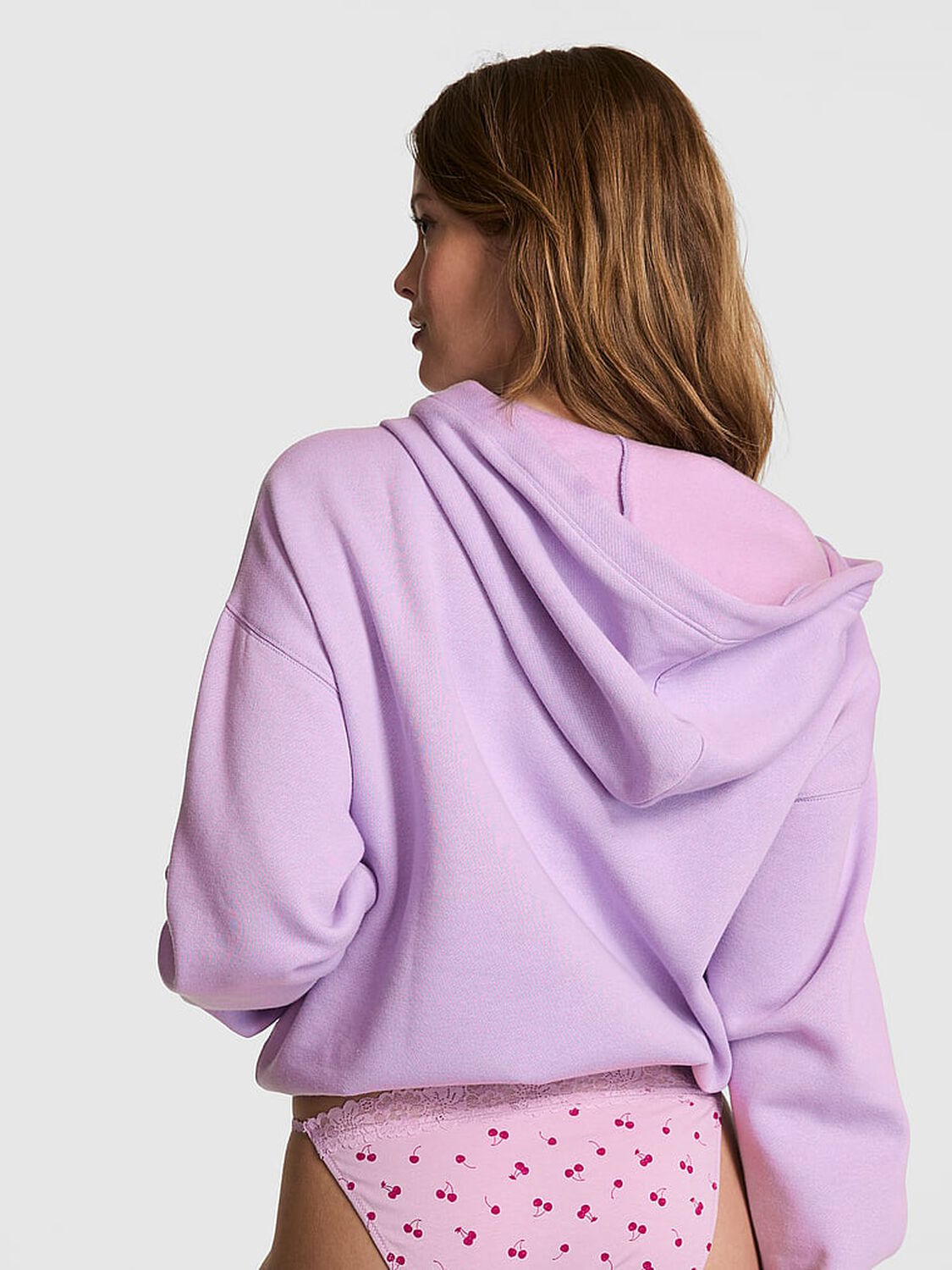 vs Pink Campus Fleece&trade; Full-Zip Hoodie Aster Vday 2 of 4 