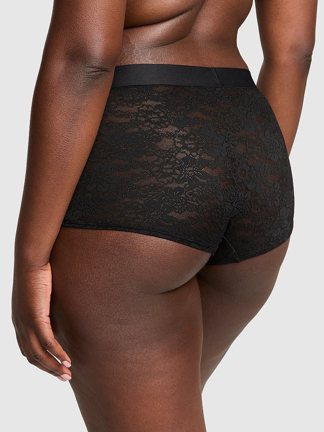 vs Pink Lacie Logo Boyshort Panty Pure Black 2 of 3 