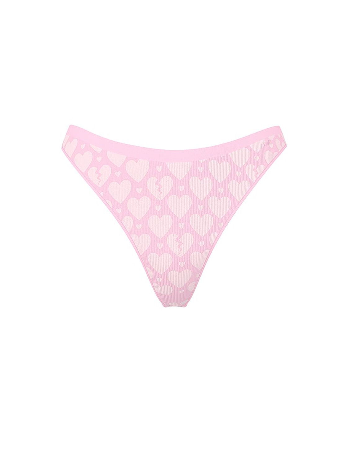 vs Pink Seamless High-Leg Thong Panty Pink Lollipop Broken Heart 3 of 3 