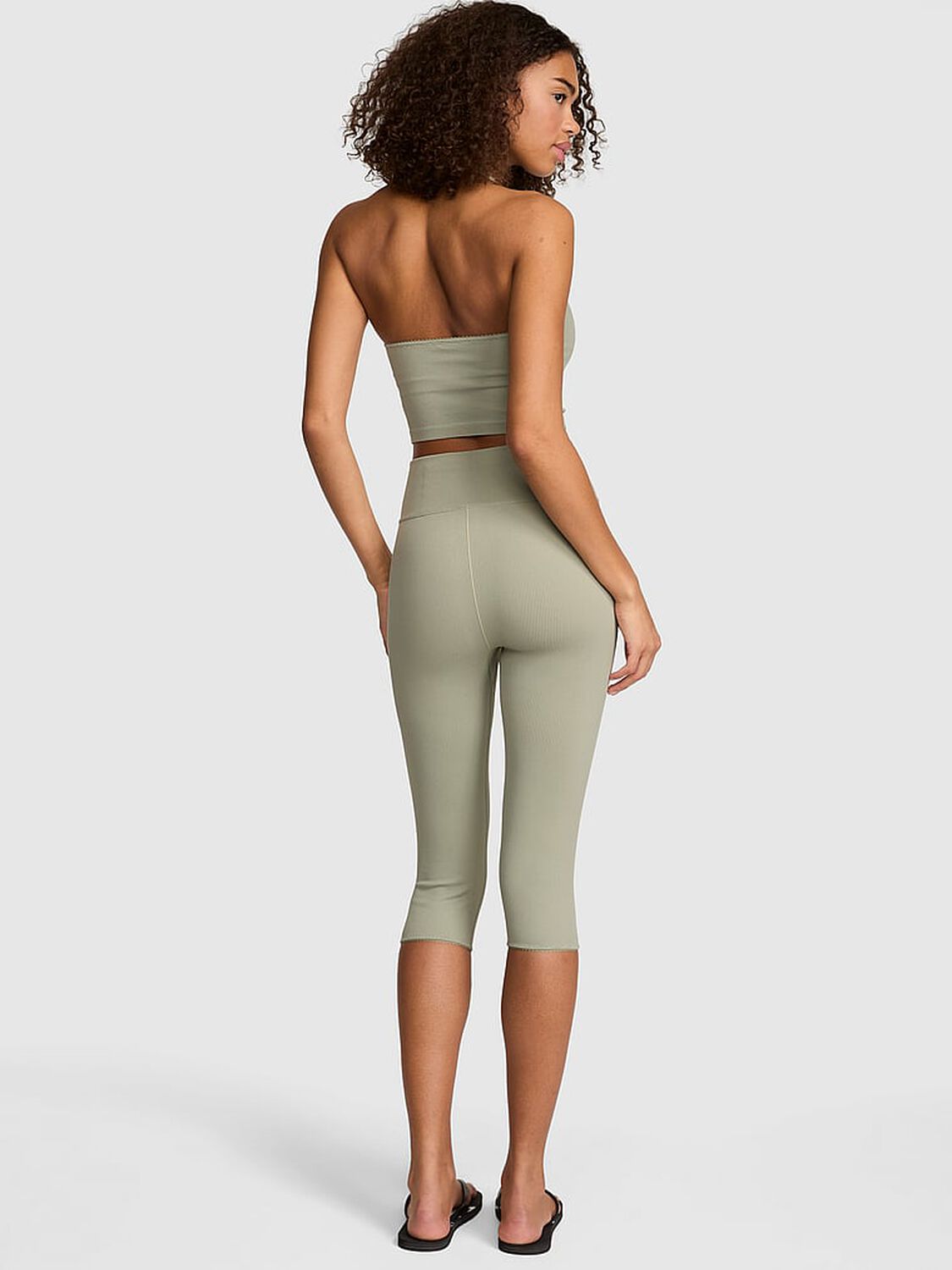 vs Pink AnyWear Capri Leggings Slate Green 2 of 4 
