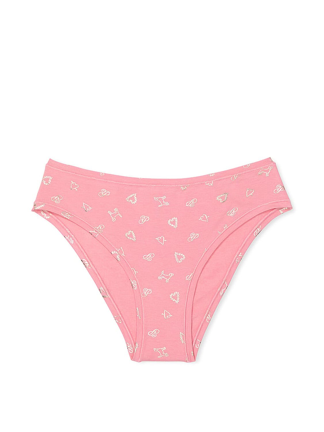 vs Pink Cotton Cheeky Panty Petal Pink Foil P Heart Print 3 of 3 