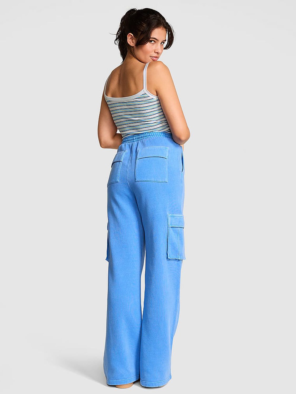 vs Pink Ivy Fleece Wide-Leg Cargo Sweatpants Dream On 2 of 3 