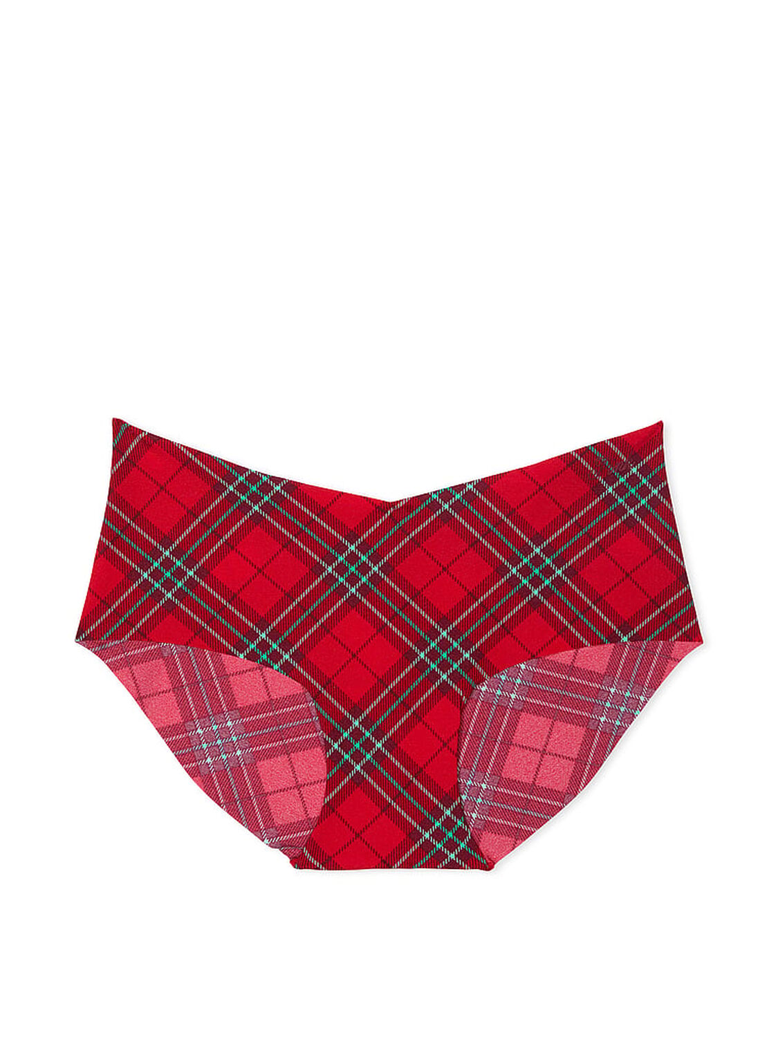 vs Pink No-Show Hiphugger Panty Red Plaid Print 3 of 3 