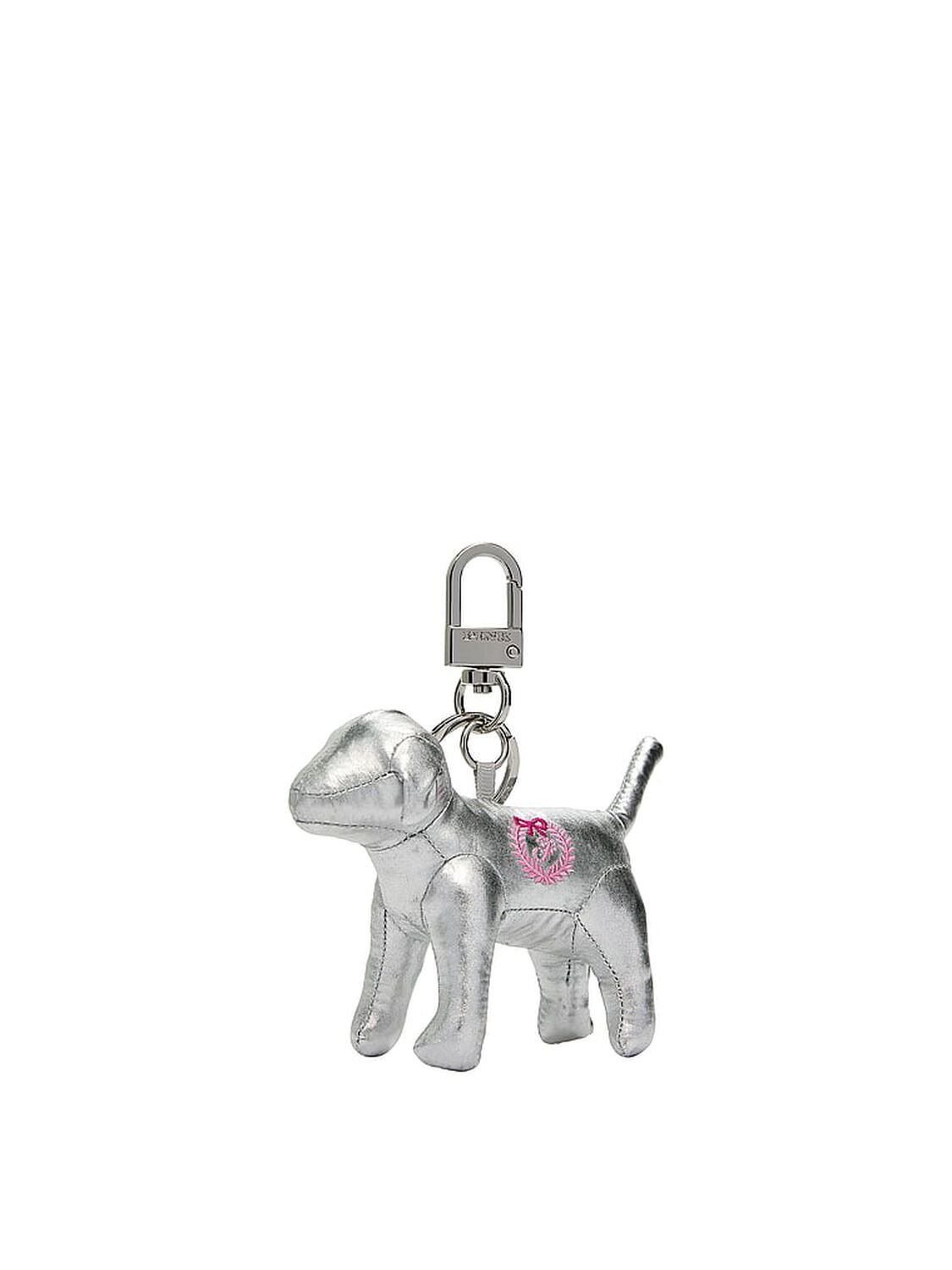vs Pink Micro Dog Keychain Charm Silver Metallic 2 of 2 