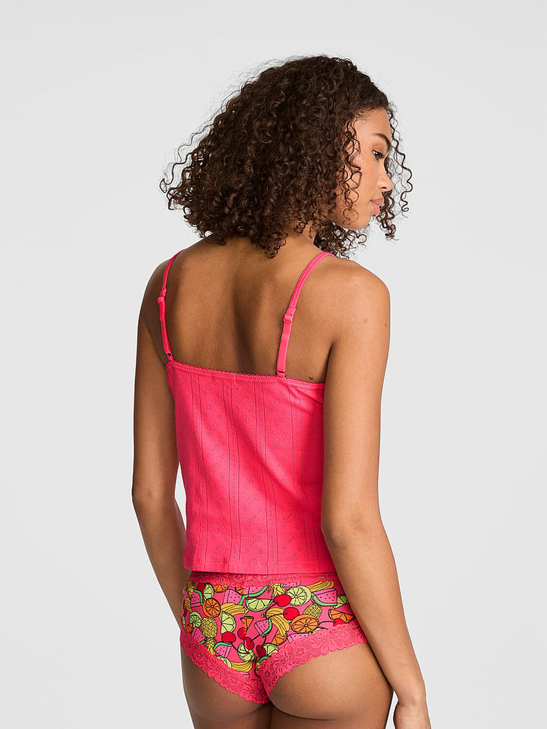 vs Pink Pointelle Sweetheart Cami Candy Pink 2 of 3 