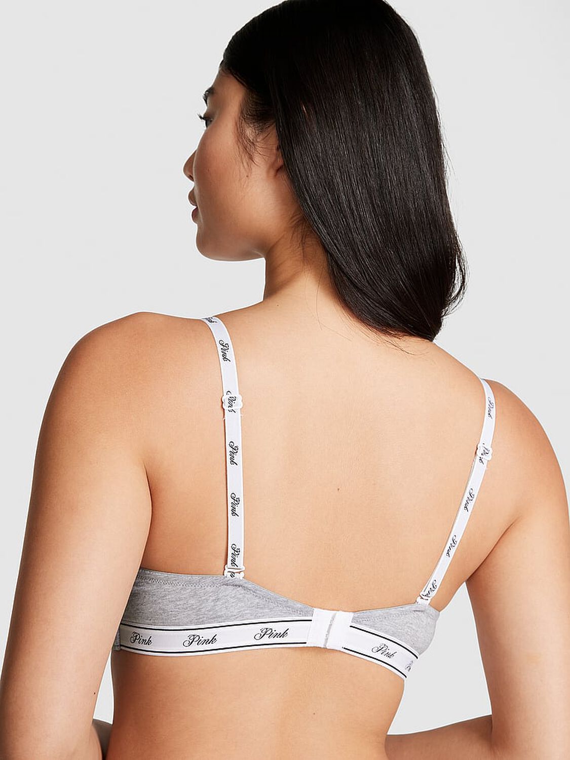 vs Pink Wear Everywhere Wear Everywhere Push-Up Wireless Bra Medium Heather Grey 2 of 3 