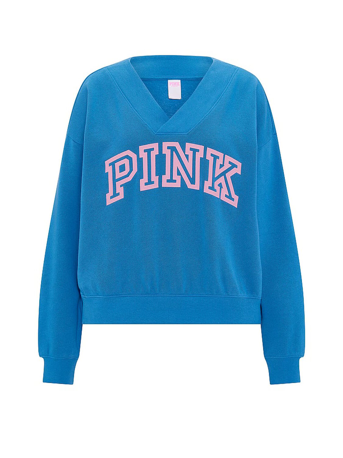vs Pink Campus Fleece&trade; V-Neck Sweatshirt Varsity Blue 3 of 3 