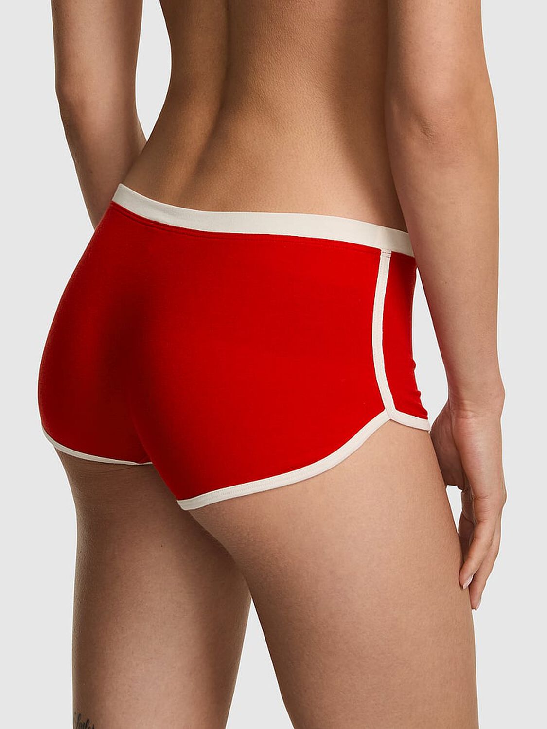 vs Pink Cotton Dorm Boyshort Panty Bright Vermillion Pink Graphic 2 of 3 