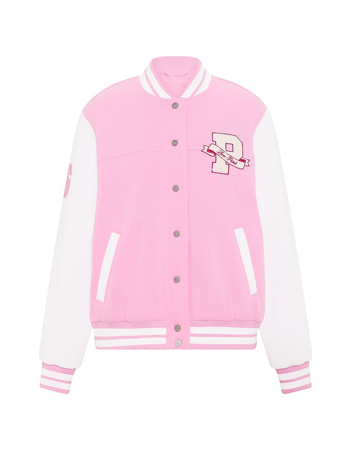 vs Pink Varsity Bomber Jacket Pink Lollipop 3 of 4 