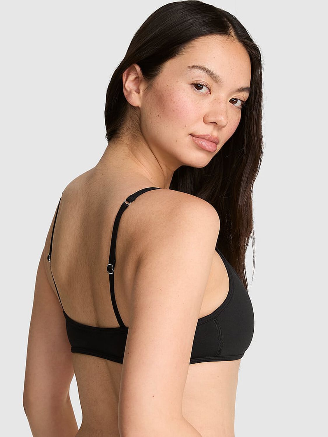 vs Pink PINK Relay&trade; Micro Scoop Bra Pure Black 2 of 3 