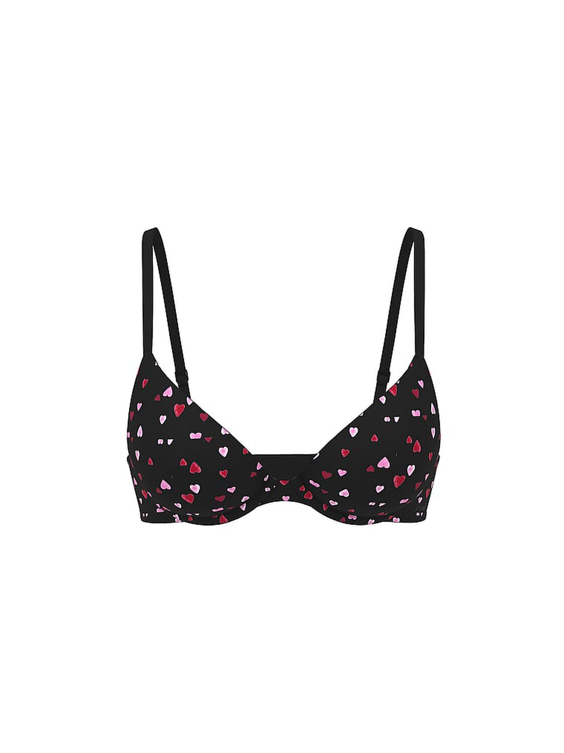 vs Pink Wear Everywhere Wear Everywhere Push-Up Bra Black Heart Print 3 of 4 