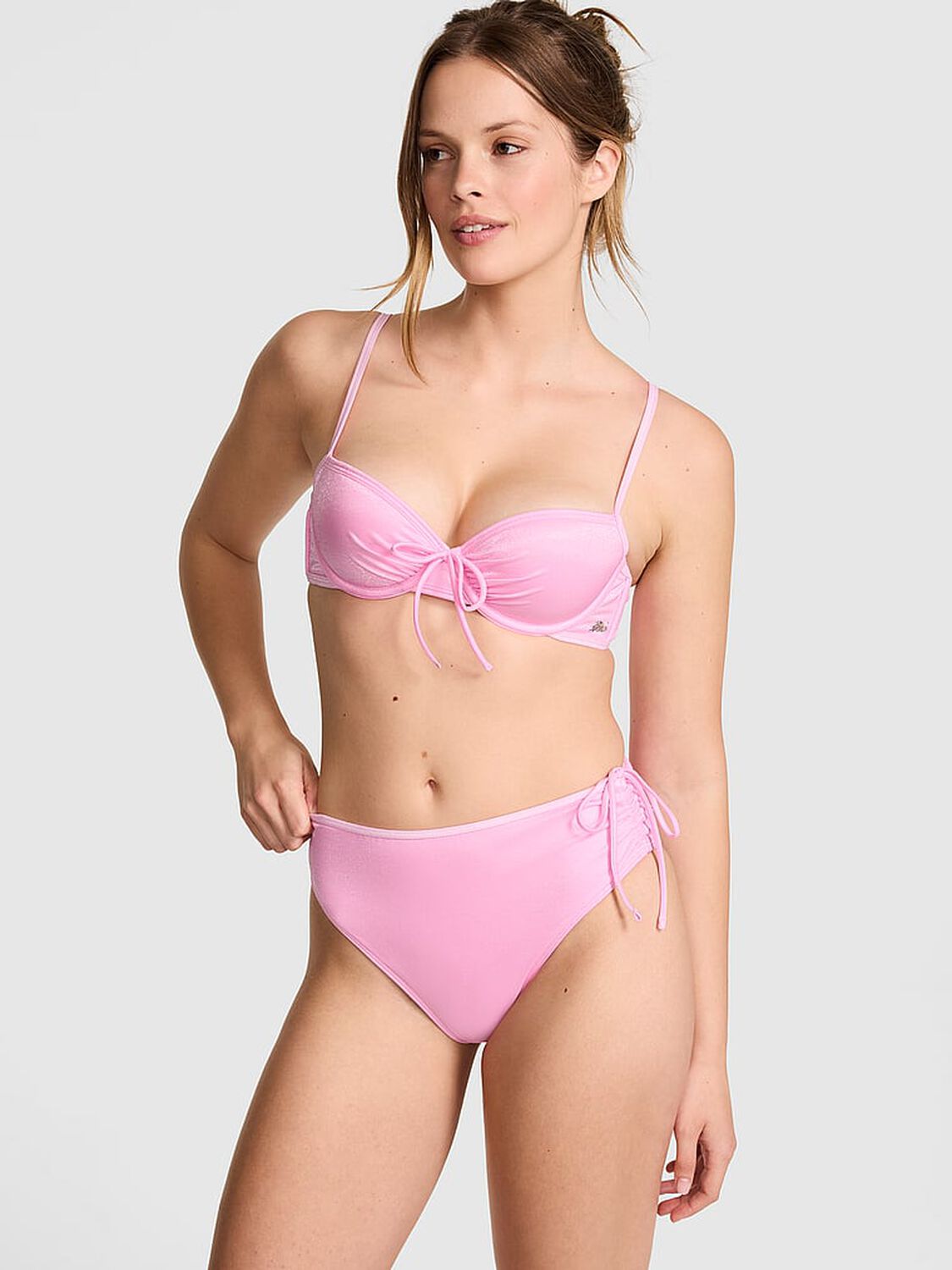 vs Pink Swim High-Waisted Itsy Bikini Bottom Pink Lollipop 2 of 3 