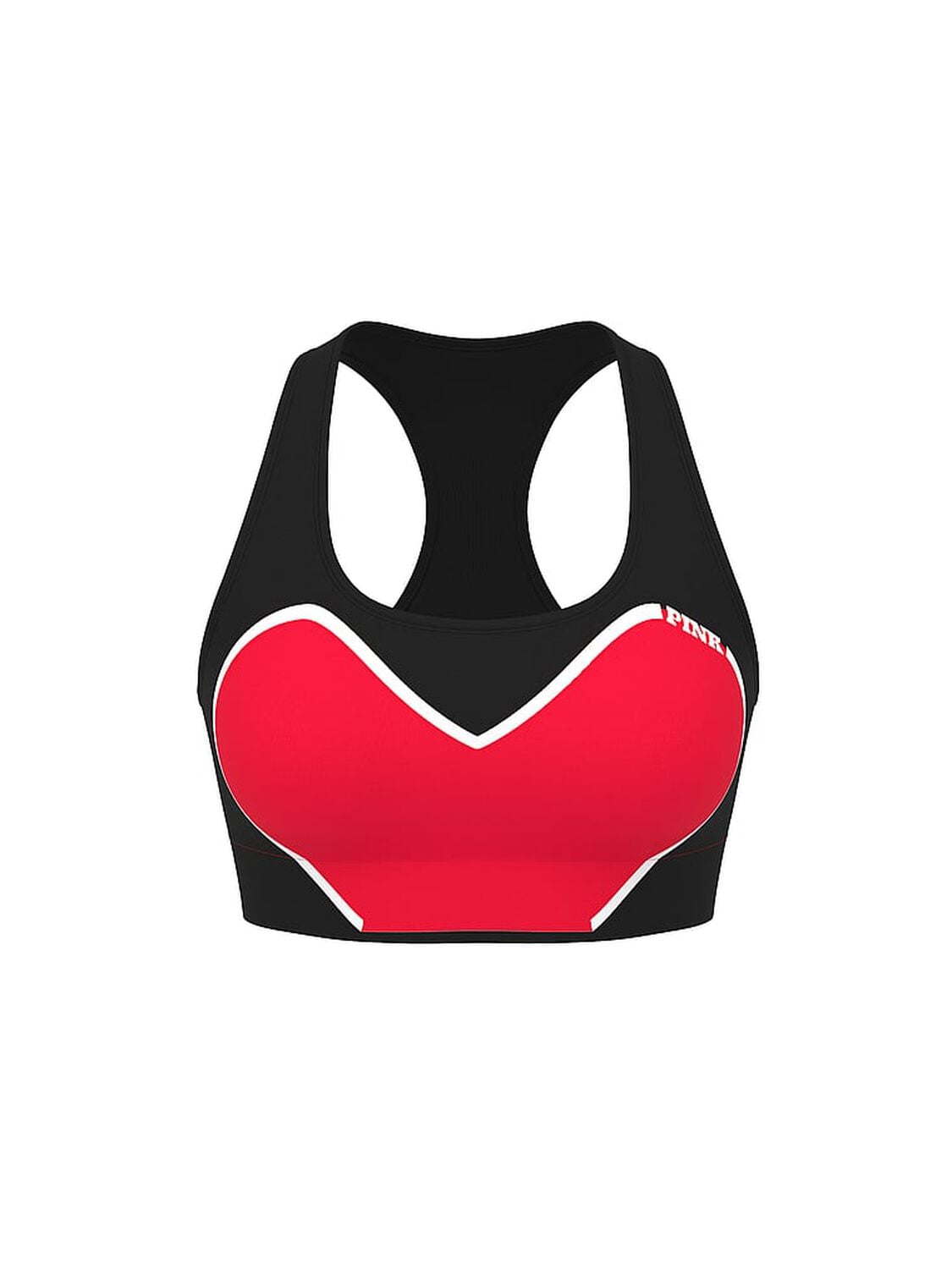 pink Pink Seamless Heart Racerback Sports Bra Heart Vday 3 of 4 