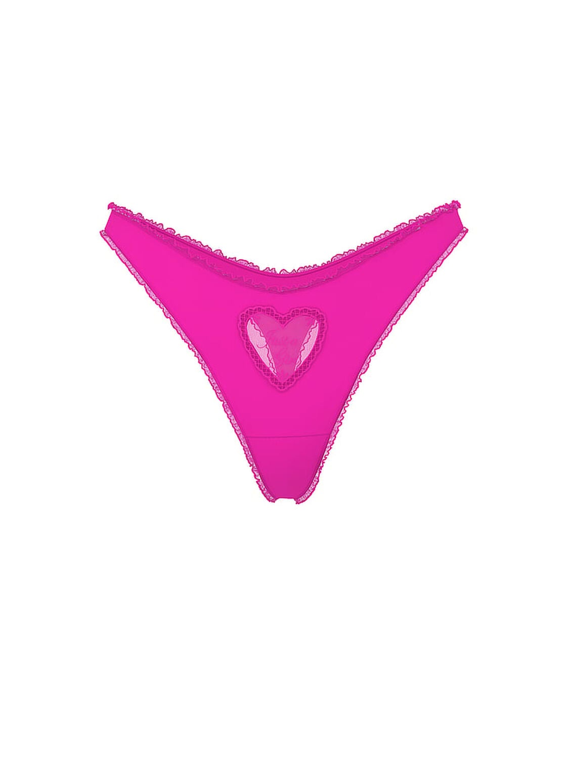 pink Pink Cotton Thong Panty Pink Fire Just A Girl Heart Mesh Graphic 3 of 3 