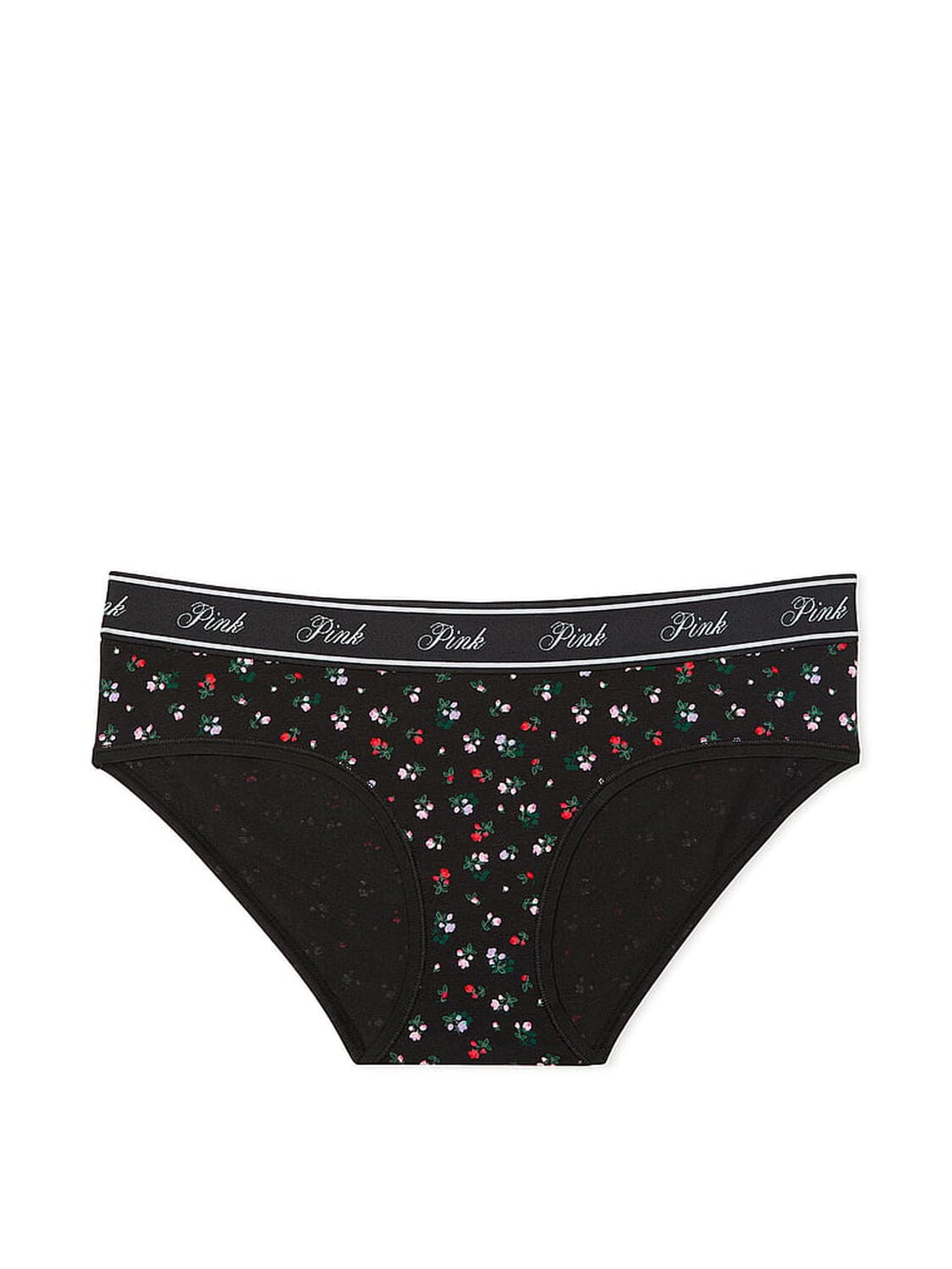vs Pink Logo Cotton Hiphugger Panty Pure Black Floral Print 3 of 3 