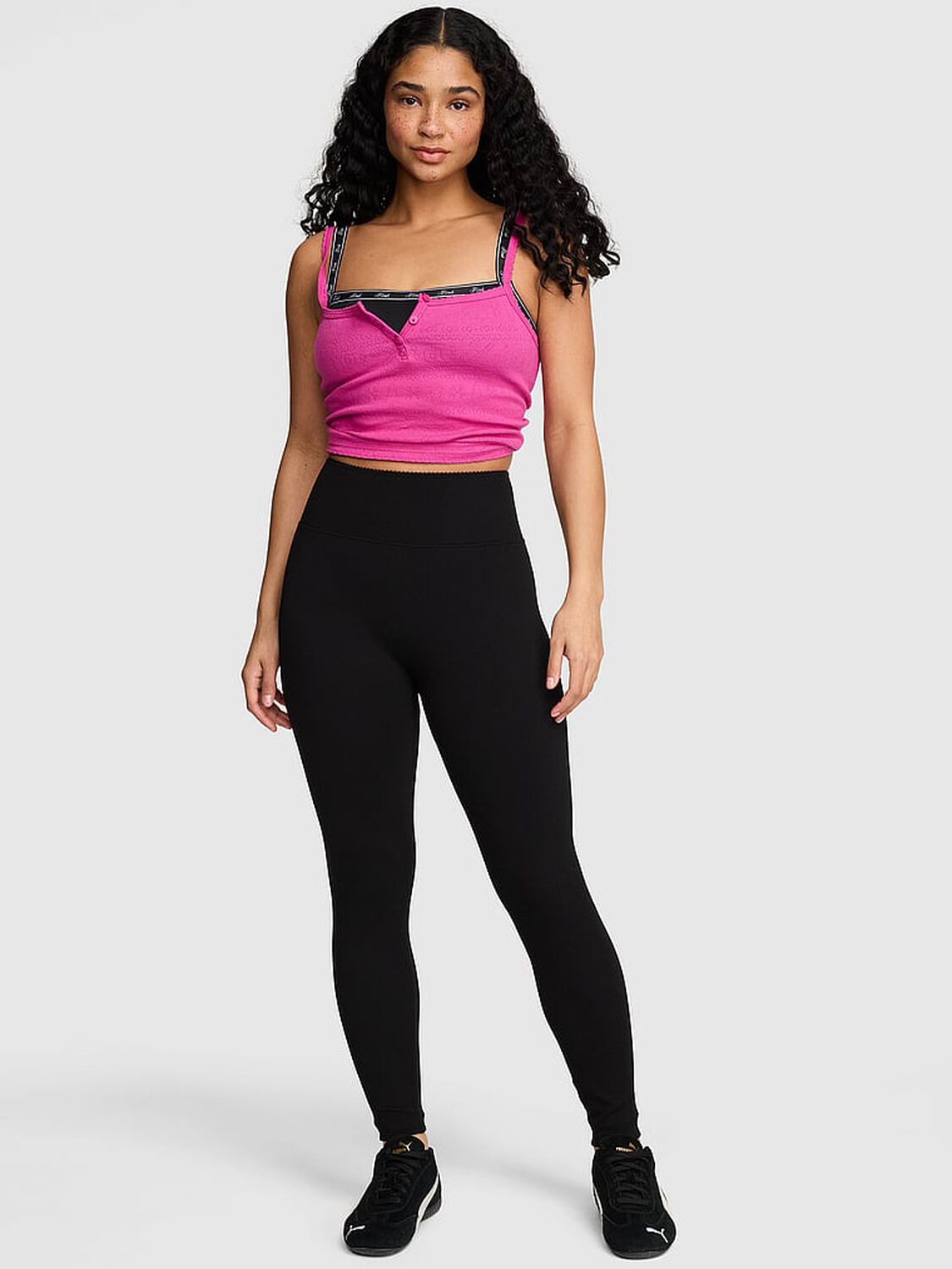 pink Pink AnyWear Leggings Black 1 of 2 